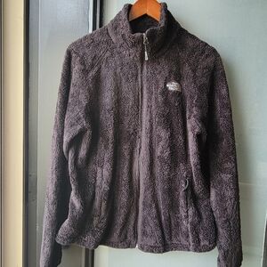 The North Face Women's Osito Fleece Jacket Large Full Zip Black Pockets Fuzzy